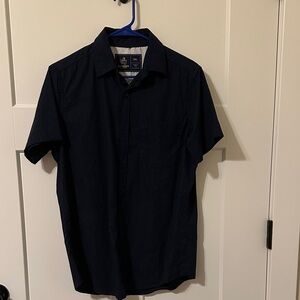 Stafford Dark Blue Casual Button Down Shirt